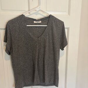 Perfectwhitetee Suoer Soft V-Neck Tee - Gray